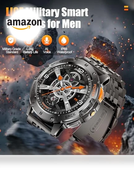 Military Smart Watch with LED Flashlight — Smartwatches, ESFOE