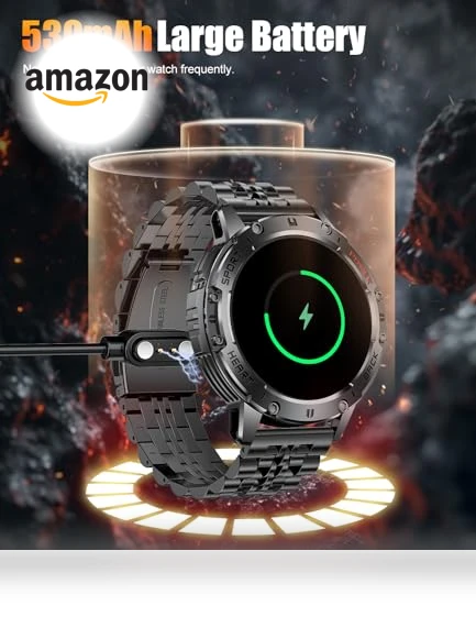 Military Smart Watch with LED Flashlight — Smartwatches, ESFOE