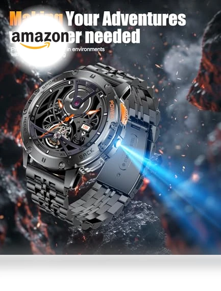 Military Smart Watch with LED Flashlight — Smartwatches, ESFOE