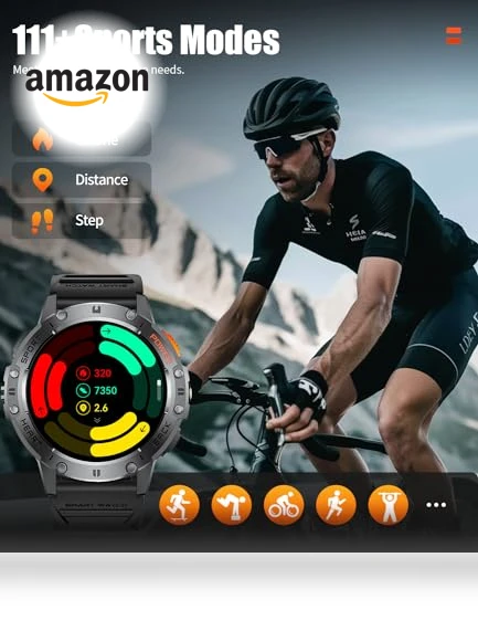 Military Smart Watch with LED Flashlight — Smartwatches, ESFOE