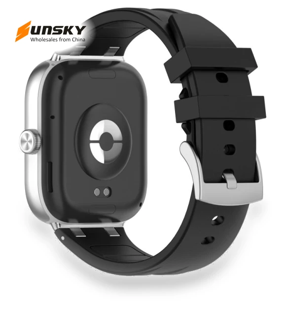 Silver Metal Connector Silicone Watch Band — Watch Accessories, Xiaomi