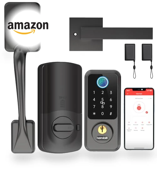 Smart Lock Front Door - Keyless Entry Door Lock with Handle Set — Biometric Security, hornbill