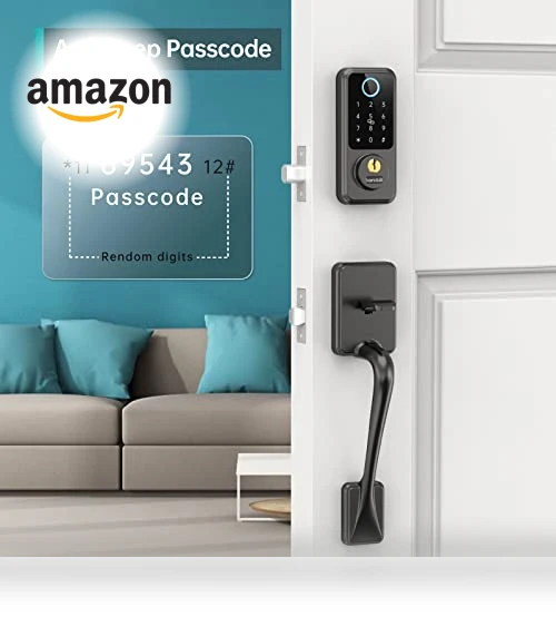 Smart Lock Front Door - Keyless Entry Door Lock with Handle Set — Biometric Security, hornbill