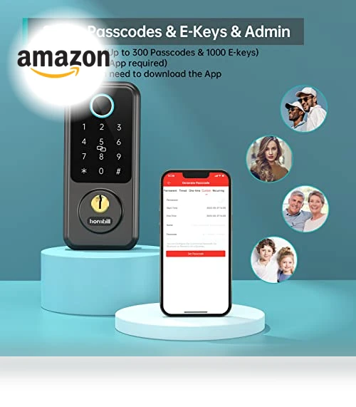 Smart Lock Front Door - Keyless Entry Door Lock with Handle Set — Biometric Security, hornbill