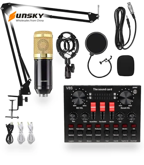 Studio Condenser Microphone Set with Sound Card — Microphones