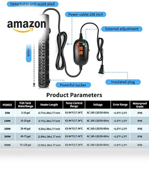 Submersible Aquarium Heater — Heaters & Chillers, HiTauing
