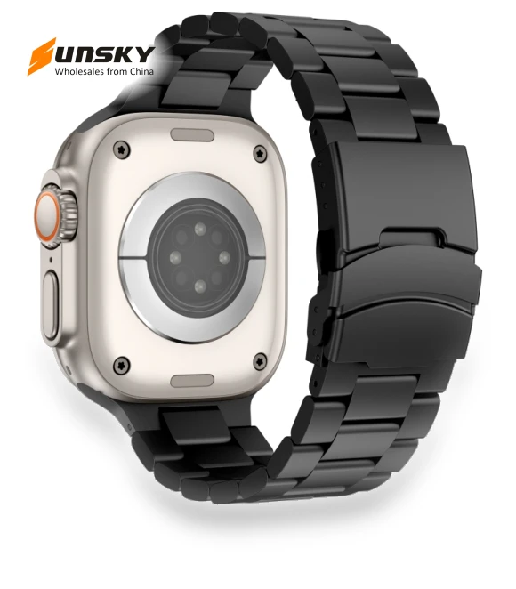 Three Beads Titanium Alloy Metal Watch Band — Watch Accessories