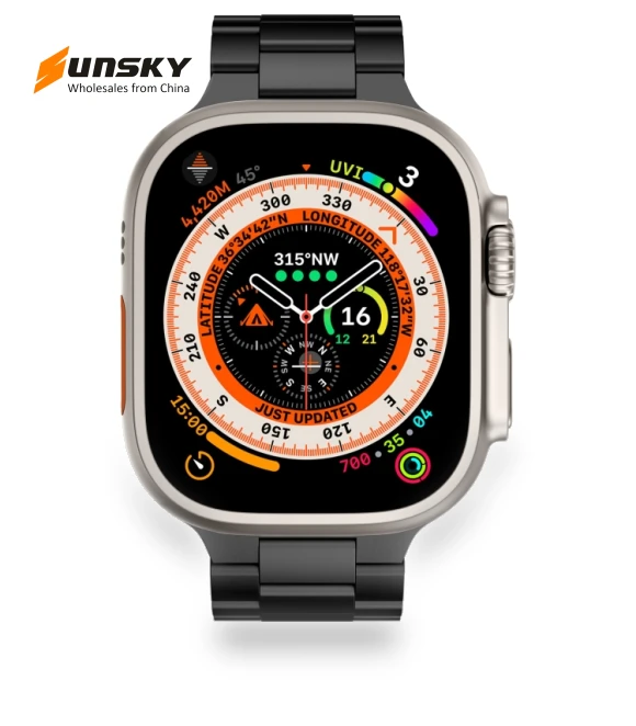 Three Beads Titanium Alloy Metal Watch Band — Watch Accessories
