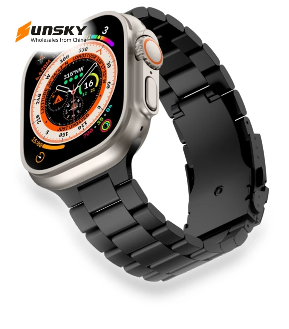 Three Beads Titanium Alloy Metal Watch Band — Watch Accessories