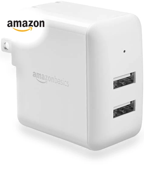 Two Port USB-A Wall Charger — Wall Chargers, Amazon Basics