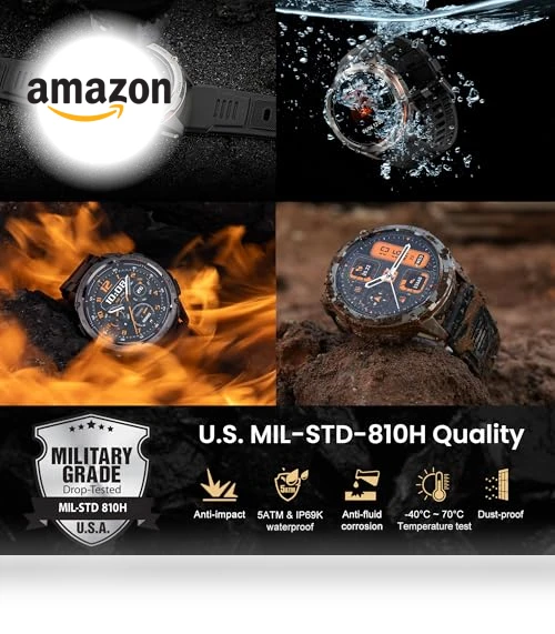 Ultra Rugged Smart Watch with GPS and Bluetooth Calling — Smartwatches, KOSPET