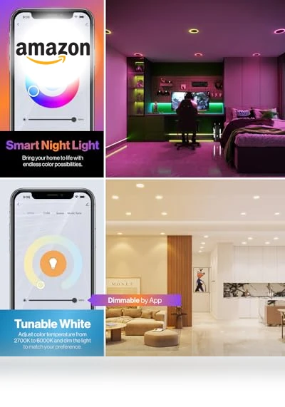 Ultra Thin LED Recessed Ceiling Lights with Night Light — Overhead Lighting, Sunco Lighting