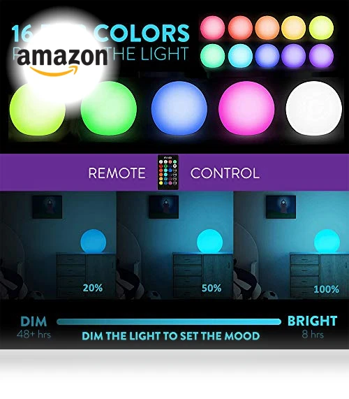 Waterproof Rechargeable LED Glowing Ball Light Orb Globe Lamp — Outdoor Light Projectors, Mr.Go