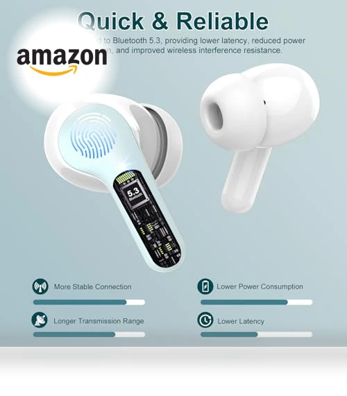 Wireless Earbuds with ENC Noise Cancelling Mic — Bluetooth Headsets, BESNOOW