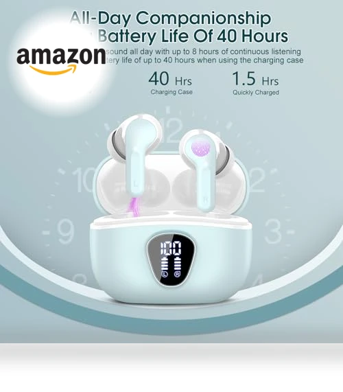Wireless Earbuds with ENC Noise Cancelling Mic — Bluetooth Headsets, BESNOOW
