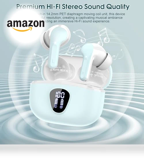 Wireless Earbuds with ENC Noise Cancelling Mic — Bluetooth Headsets, BESNOOW