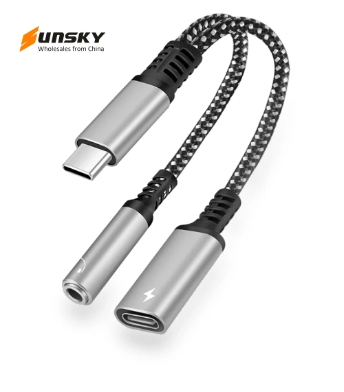 2 in 1 USB-C to PD 60W Charging + 3.5mm Audio Adapter — Adapters