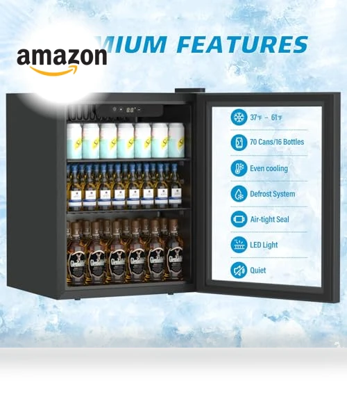 Compact Freestanding Beverage Refrigerator — Mini Fridges, Erivess