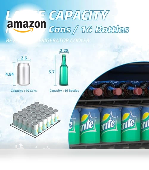 Compact Freestanding Beverage Refrigerator — Mini Fridges, Erivess