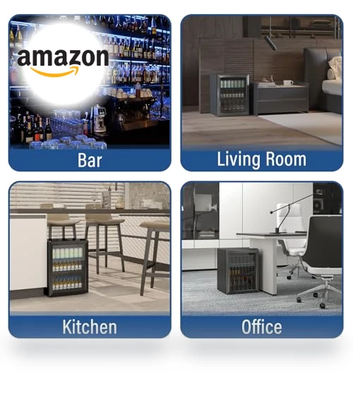 Compact Freestanding Beverage Refrigerator — Mini Fridges, Erivess