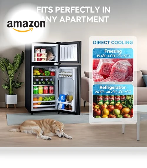 Double Door Refrigerator with Freezer — Mini Fridges, Anypro