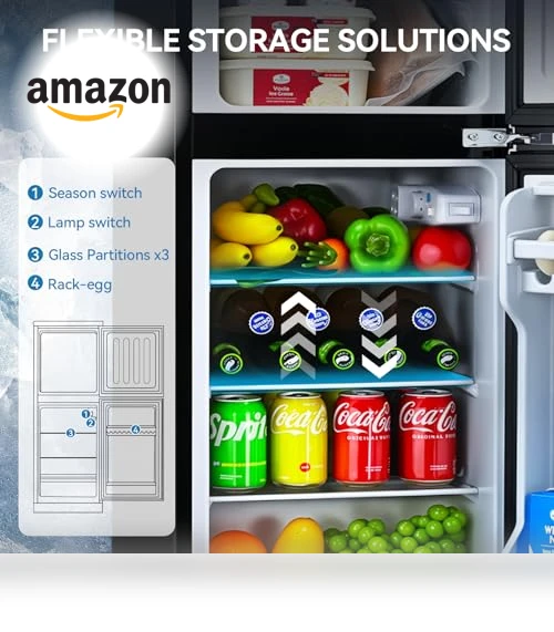 Double Door Refrigerator with Freezer — Mini Fridges, Anypro