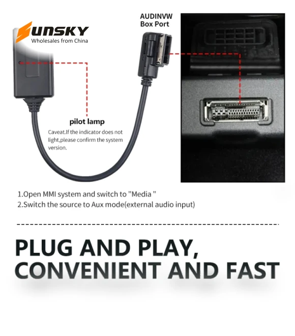 MMI 3G AMI Bluetooth Audio Cable Wiring Harness — Stereo Receivers