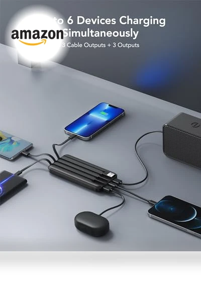 Portable Charger with Built-in Cables — Mobile Power Solutions, Charmast