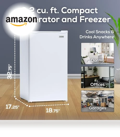 Single Door Compact Refrigerator with Freezer — Mini Fridges, Igloo