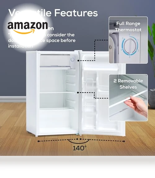 Single Door Compact Refrigerator with Freezer — Mini Fridges, Igloo