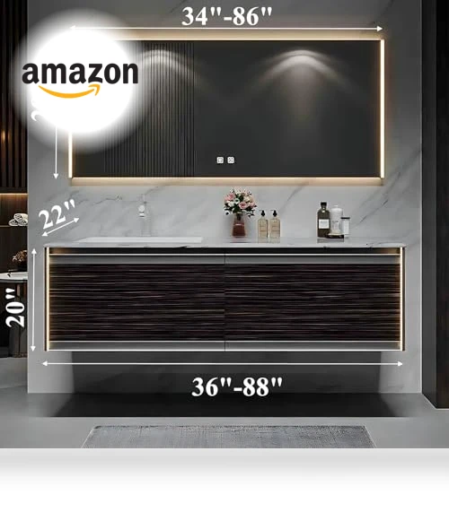 Single Sink Bathroom Vanity Cabinet with Smart Mirror — Shower, ZGNBSD