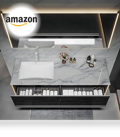 Single Sink Bathroom Vanity Cabinet with Smart Mirror — Shower, ZGNBSD