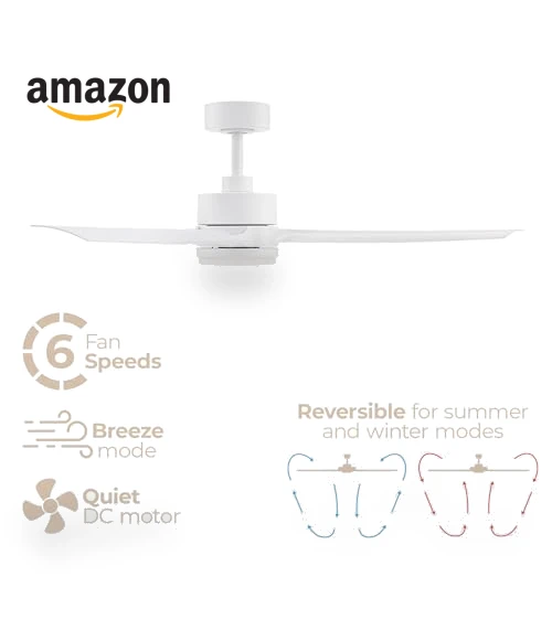 Smart Indoor and Outdoor Ceiling Fan with LED Light Kit — Ceiling Fan Wall Controls, East Grove Home