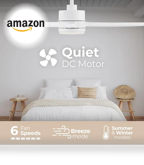Smart Indoor and Outdoor Ceiling Fan with LED Light Kit — Ceiling Fan Wall Controls, East Grove Home