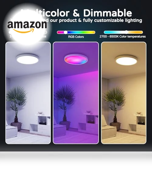 Smart RGB Ceiling Light — Overhead Lighting, KYFGDLA