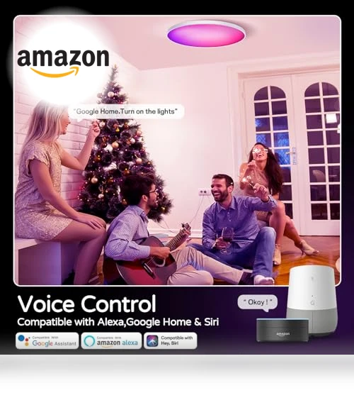 Smart RGB Ceiling Light — Overhead Lighting, KYFGDLA