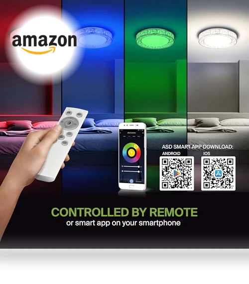 Smart RGBW Flush Mount Ceiling Light — Overhead Lighting, ASD