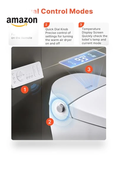 Smart Toilet with Heated Seat and Auto Freshening System — Bathroom Essentials, VEVOR
