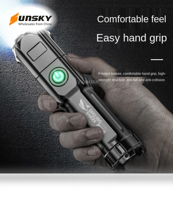 Telescopic Focusing Three-gear Bright LED Flashlight — Flashlights, Smiling Shark