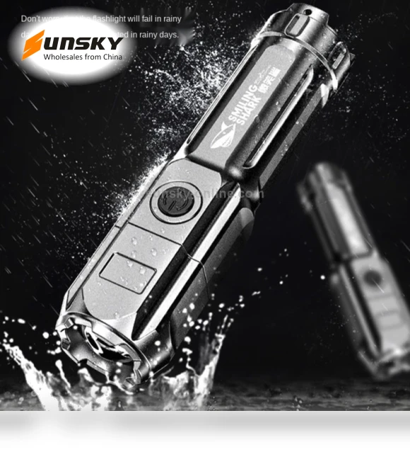 Telescopic Focusing Three-gear Bright LED Flashlight — Flashlights, Smiling Shark