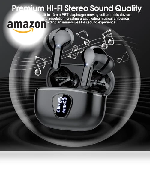 Wireless Earbuds with ENC Noise Cancelling Mic — In-Ear Headphones, BESNOOW