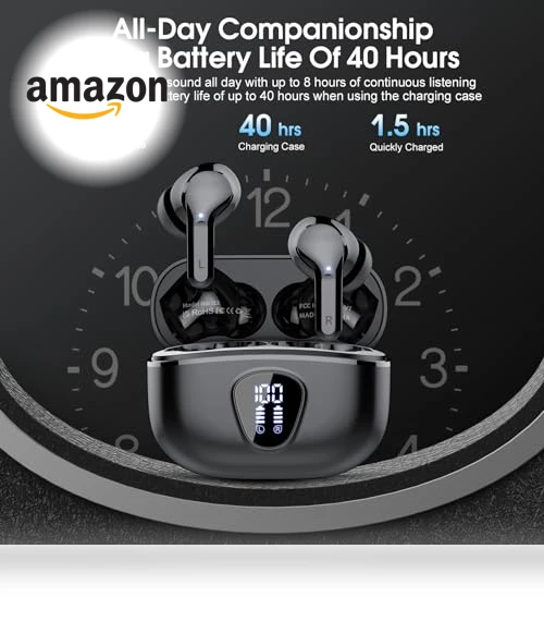 Wireless Earbuds with ENC Noise Cancelling Mic — In-Ear Headphones, BESNOOW
