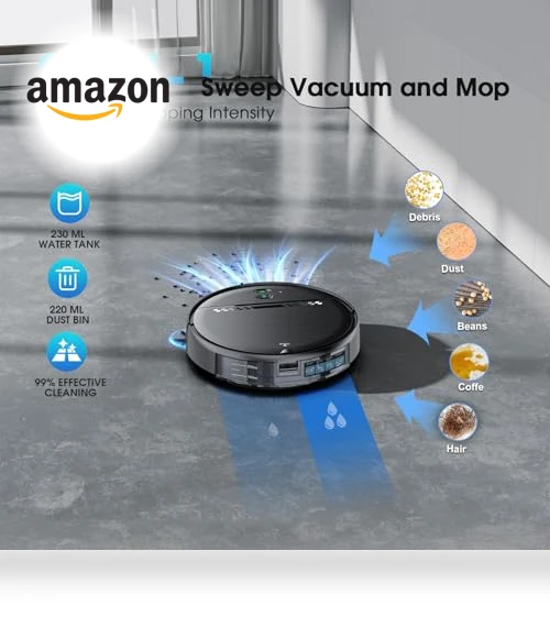 2-in-1 Robotic Vacuum and Mop Cleaner — Smart Cleaning Robots, SHELIKI