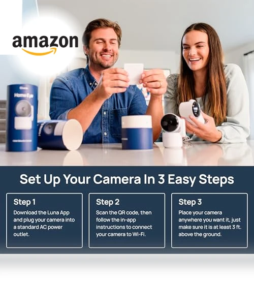 360-Degree Pan/Tilt Indoor Security Camera — Security Cameras, LUNA HOME, LLC
