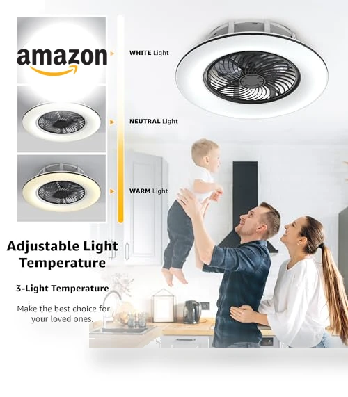 Bladeless Ceiling Fan with Light and Remote Control — Ceiling Fan Wall Controls, PrimeMall