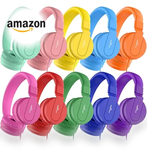 Classroom Headphones Bulk Pack — On-Ear Headphones, AILIHEN