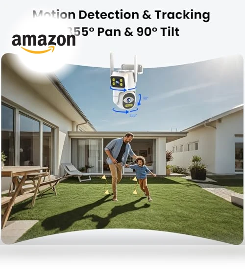 Dual-Lens WiFi Security Camera — Outdoor Security Cameras, EKOLVOSK