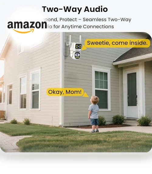 Dual-Lens WiFi Security Camera — Outdoor Security Cameras, EKOLVOSK