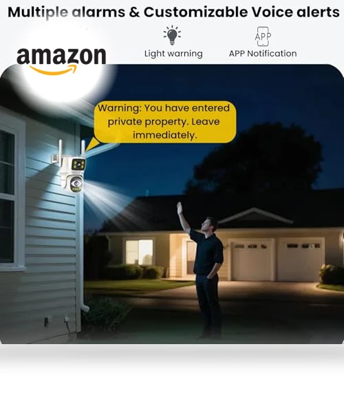 Dual-Lens WiFi Security Camera — Outdoor Security Cameras, EKOLVOSK