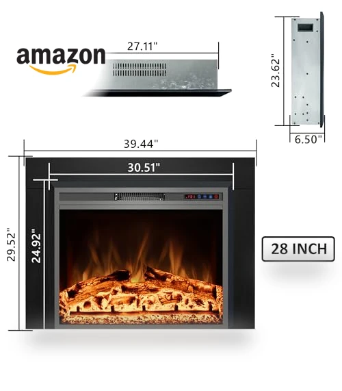 Electric Fireplace Insert with Metal Trim Kit — Electric Heating Solutions, Kentsky